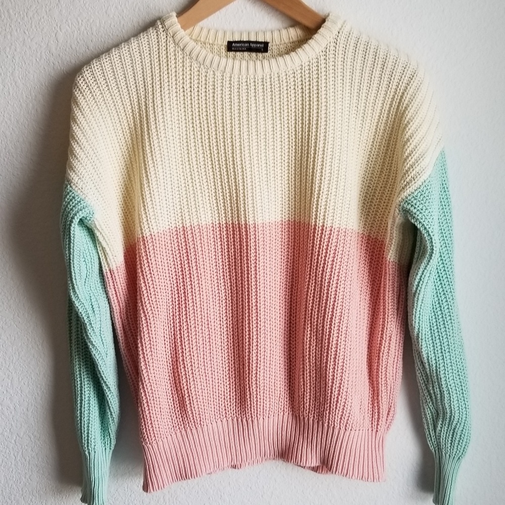 American Apparel Pastel Fisherman Sweater small